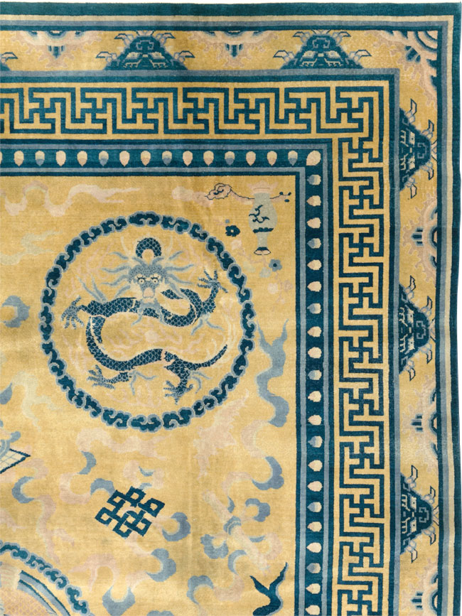 Antique Chinese Dragon Peking Large Room Size Carpet, No.30321 - Gss