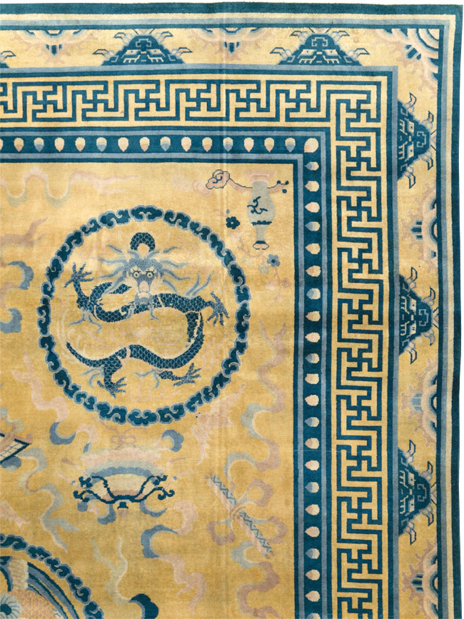 Antique Chinese Dragon Peking Large Room Size Carpet, No.30321 - Gss