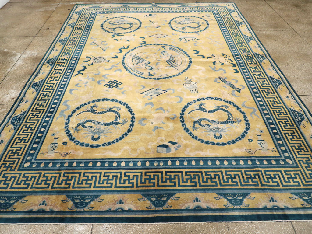 Antique Chinese Dragon Peking Large Room Size Carpet, No.30321 - Gss