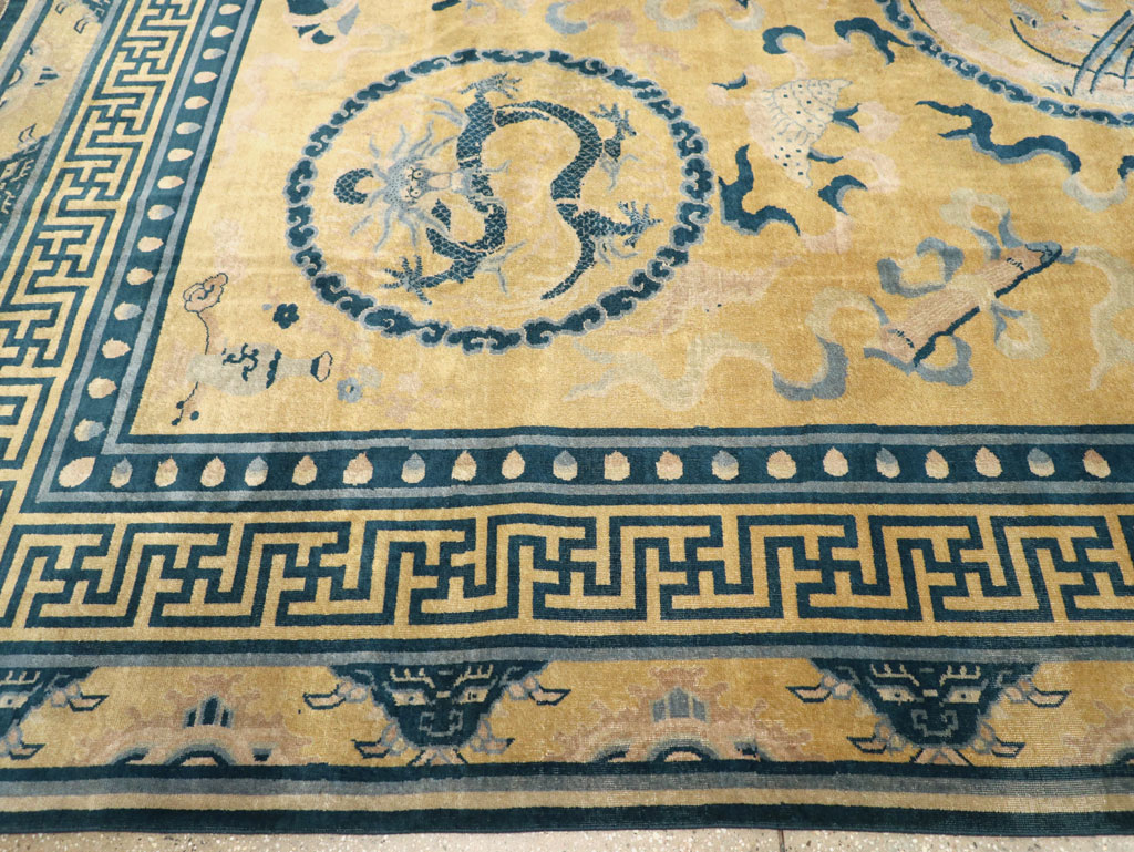 Antique Chinese Dragon Peking Large Room Size Carpet, No.30321 - Gss