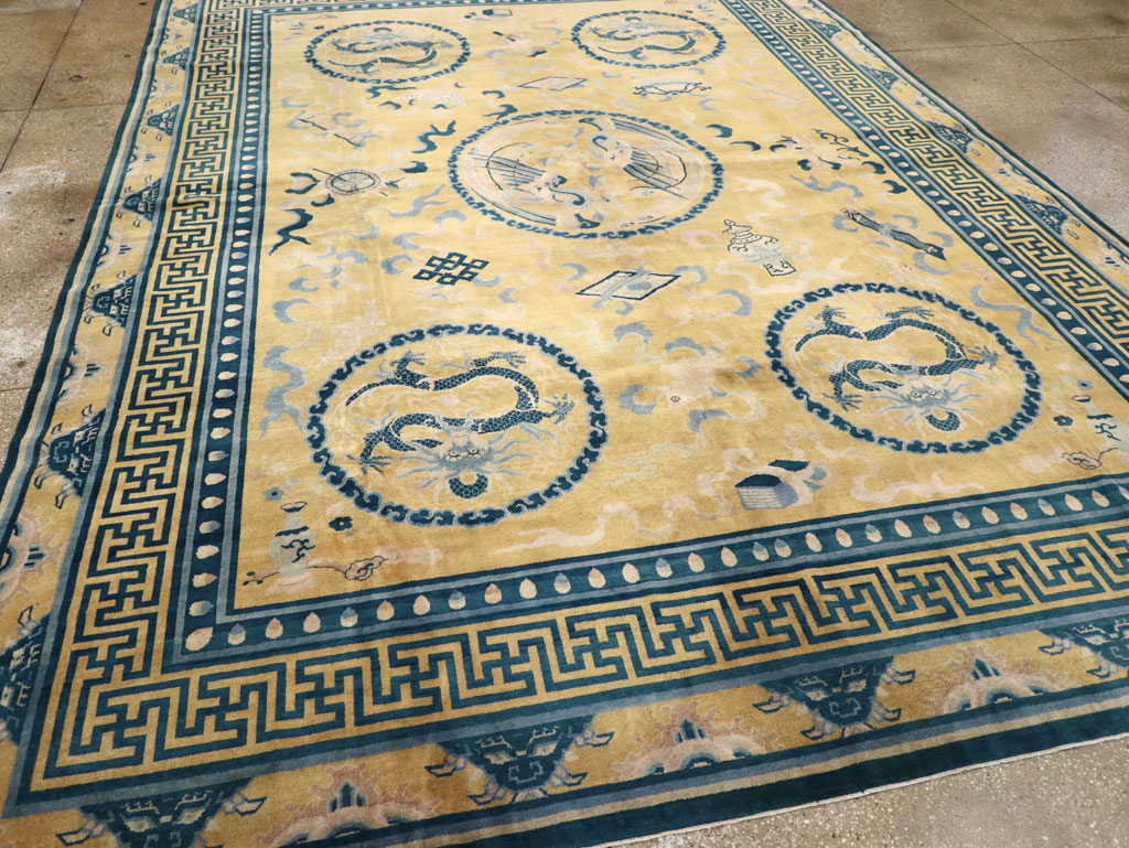 Antique Chinese Dragon Peking Large Room Size Carpet, No.30321 - Gss