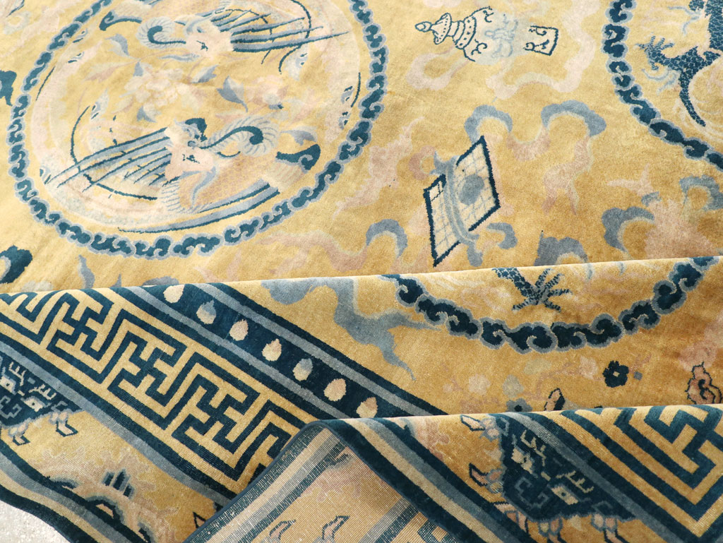 Antique Chinese Dragon Peking Large Room Size Carpet, No.30321 - Gss