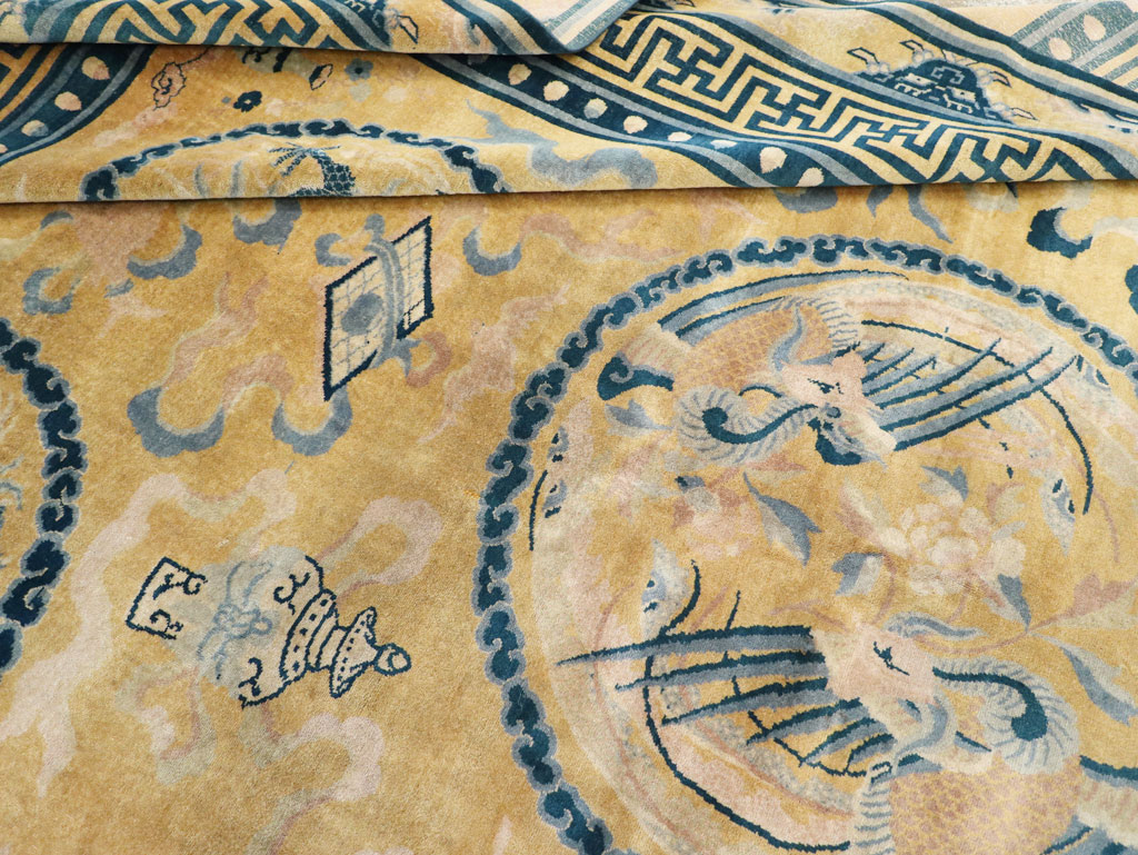 Antique Chinese Dragon Peking Large Room Size Carpet, No.30321 - Gss