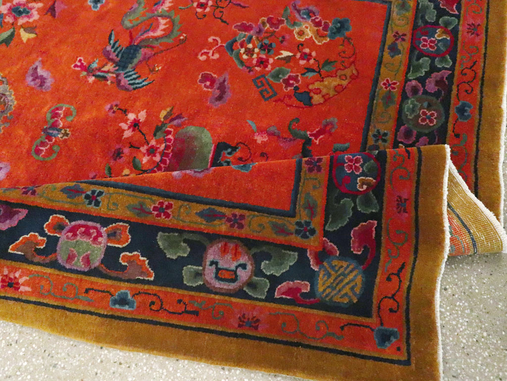 Vintage Chinese Dragon Art Deco Carpet, No.30323 - Gss