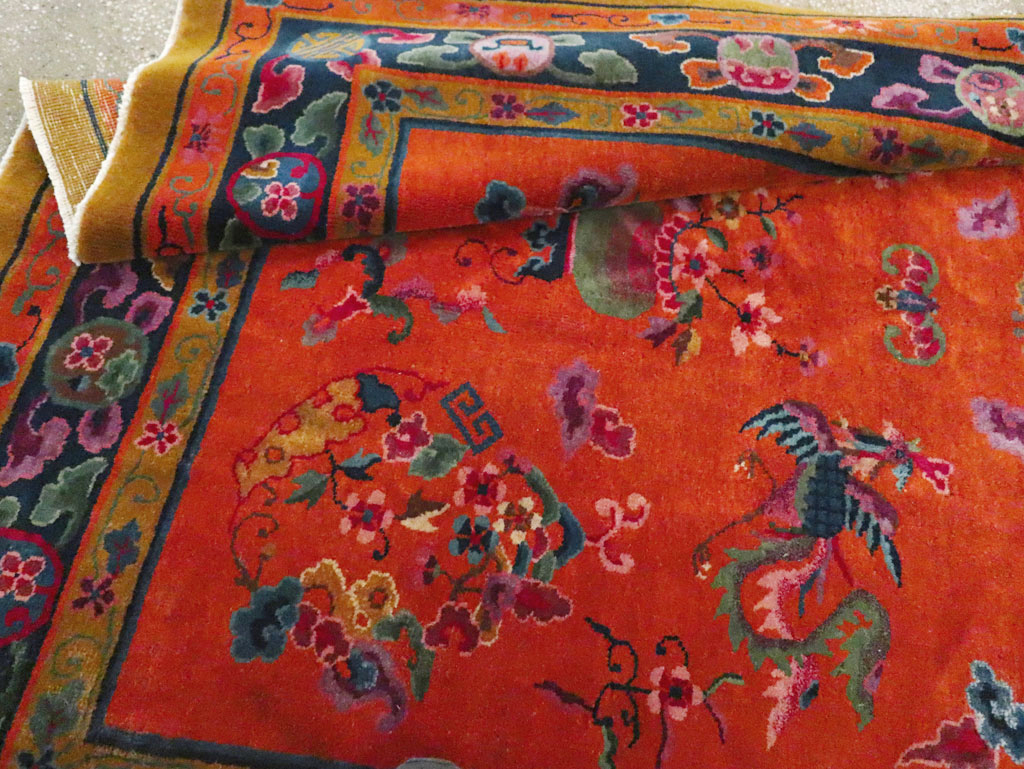 Vintage Chinese Dragon Art Deco Carpet, No.30323 - Gss