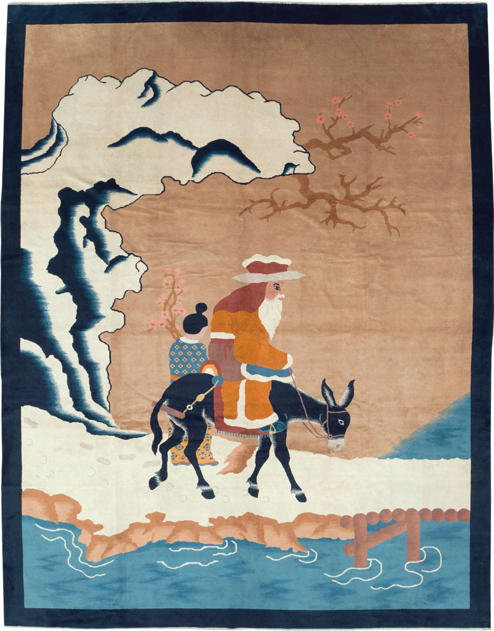 Mid-20th Century  Chinese Pictorial Art Deco Carpet, No.30325 - Gss