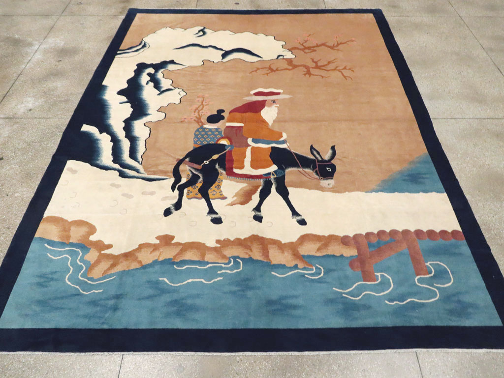 Mid-20th Century  Chinese Pictorial Art Deco Carpet, No.30325 - Gss