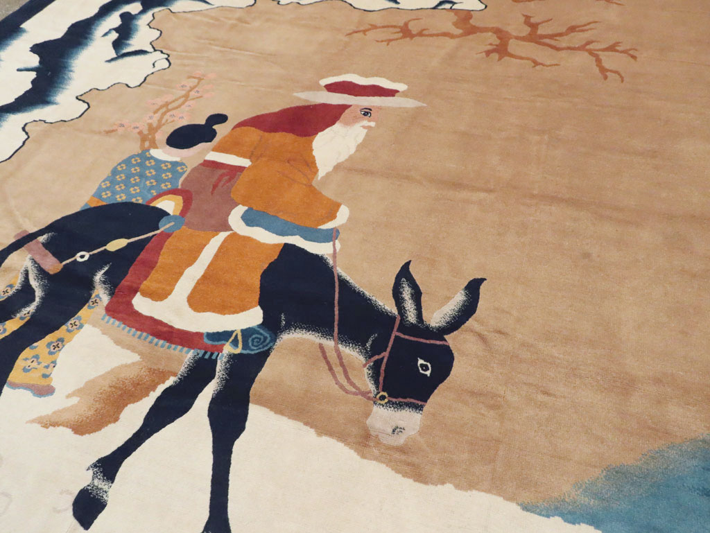 Mid-20th Century  Chinese Pictorial Art Deco Carpet, No.30325 - Gss