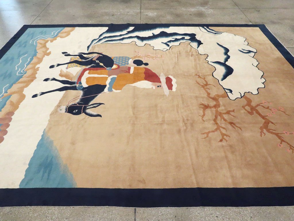 Mid-20th Century  Chinese Pictorial Art Deco Carpet, No.30325 - Gss