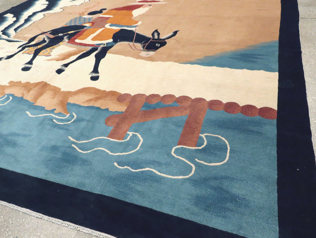 Mid-20th Century  Chinese Pictorial Art Deco Carpet, No.30325 - Gss