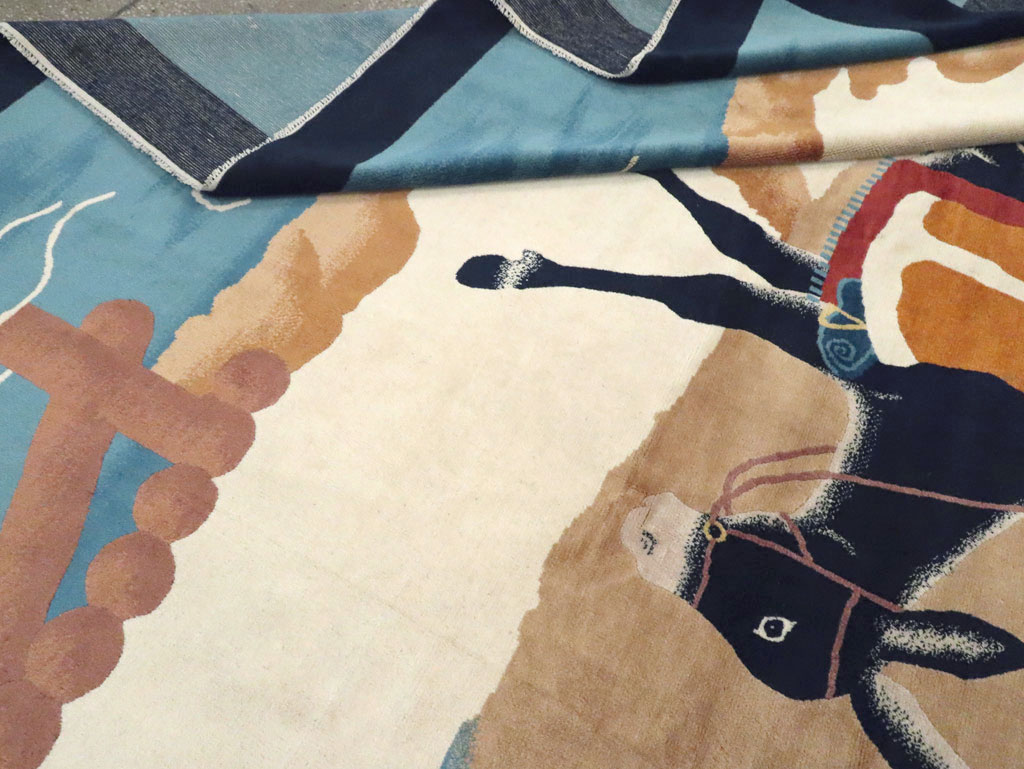 Mid-20th Century  Chinese Pictorial Art Deco Carpet, No.30325 - Gss