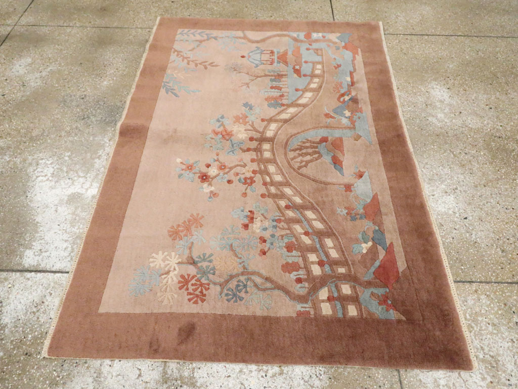 Mid-20th Century Chinese Art Deco Rug, No.30341 - Gss