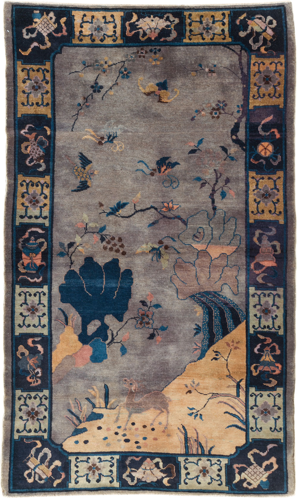 Vintage Chinese Art Deco Accent Rug, No.30349 - Gss