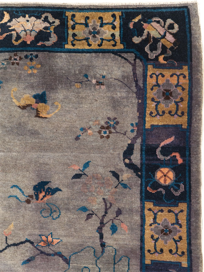 Vintage Chinese Art Deco Accent Rug, No.30349 - Gss