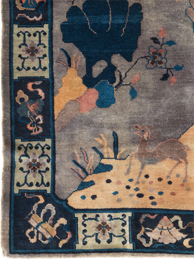 Vintage Chinese Art Deco Accent Rug, No.30349 - Gss