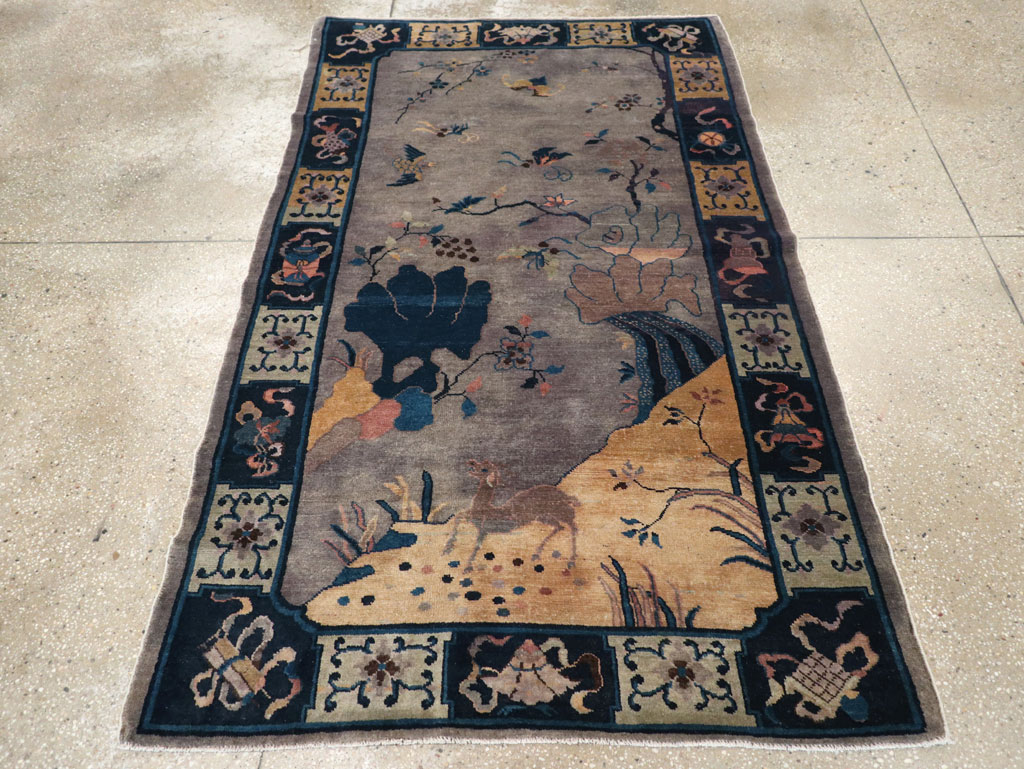 Vintage Chinese Art Deco Accent Rug, No.30349 - Gss