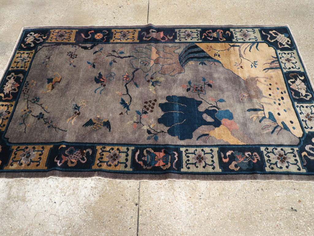 Vintage Chinese Art Deco Accent Rug, No.30349 - Gss