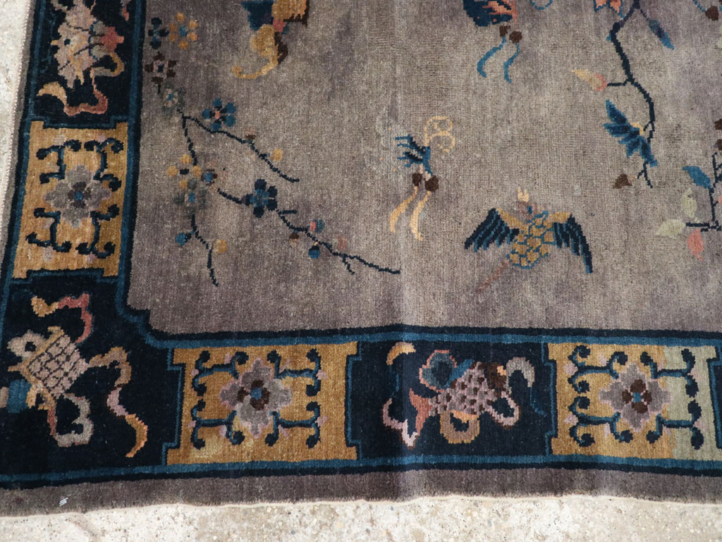Vintage Chinese Art Deco Accent Rug, No.30349 - Gss