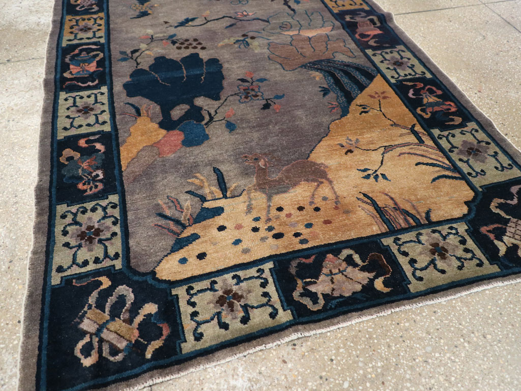 Vintage Chinese Art Deco Accent Rug, No.30349 - Gss