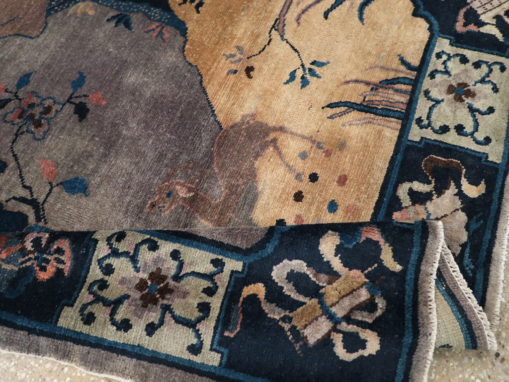 Vintage Chinese Art Deco Accent Rug, No.30349 - Gss