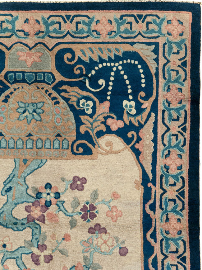 Vintage Chinese Art Deco Accent Rug, No.30362 - Gss