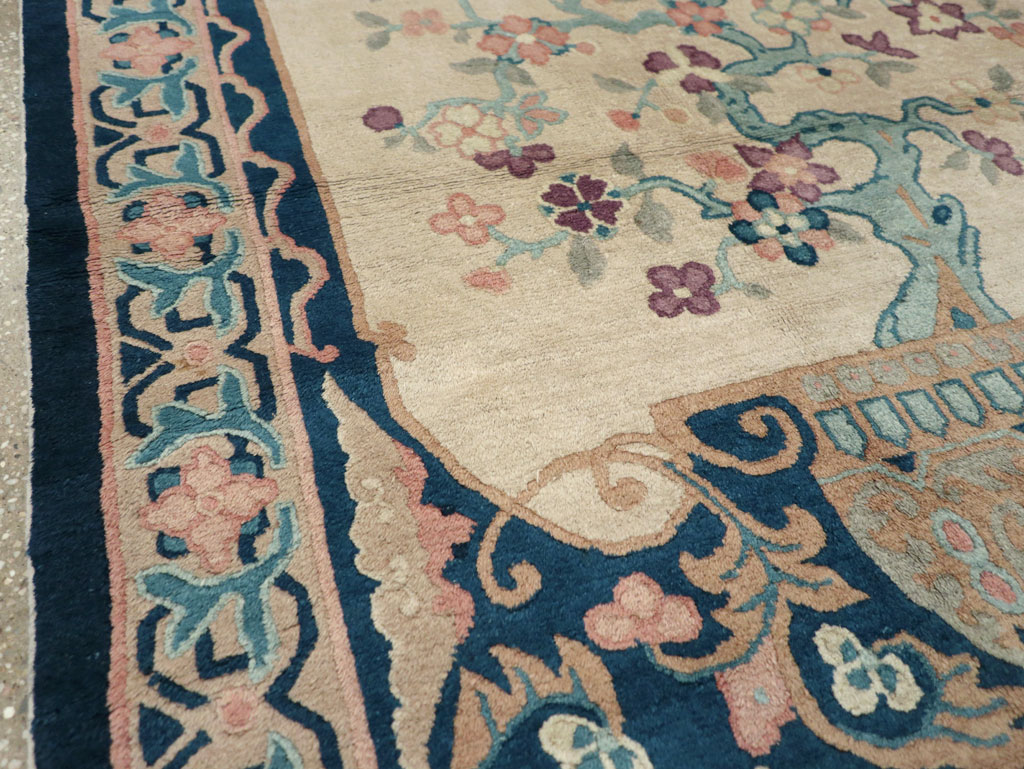 Vintage Chinese Art Deco Accent Rug, No.30362 - Gss