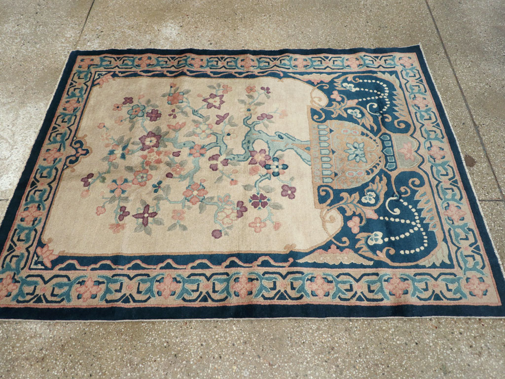 Vintage Chinese Art Deco Accent Rug, No.30362 - Gss
