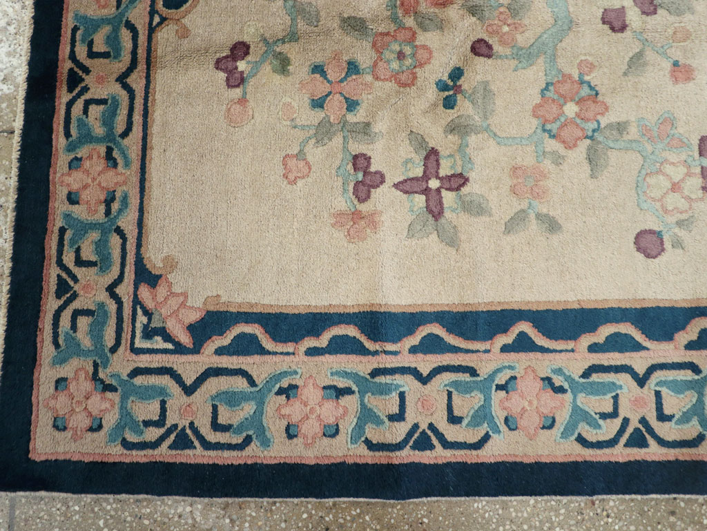 Vintage Chinese Art Deco Accent Rug, No.30362 - Gss