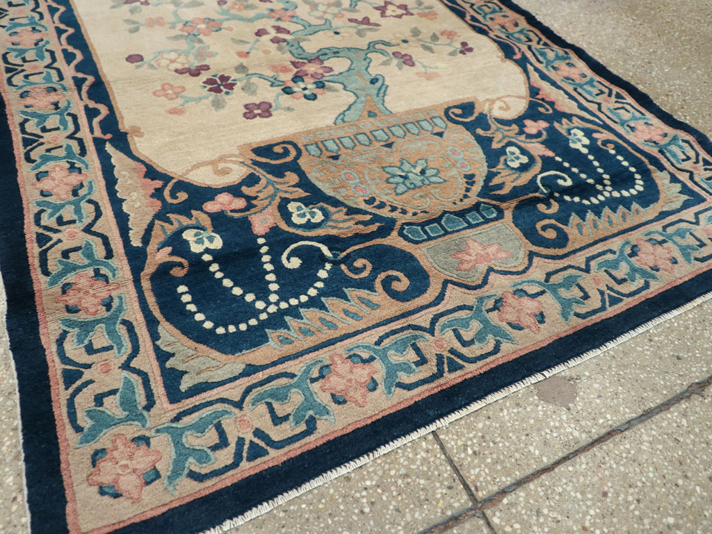 Vintage Chinese Art Deco Accent Rug, No.30362 - Gss