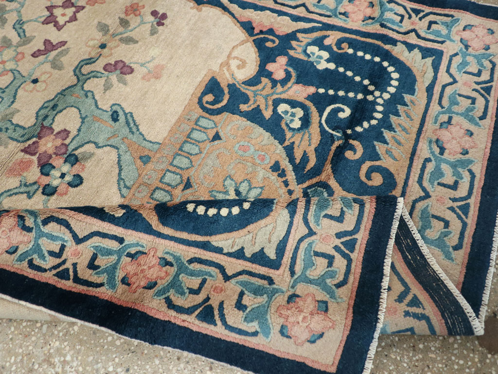 Vintage Chinese Art Deco Accent Rug, No.30362 - Gss
