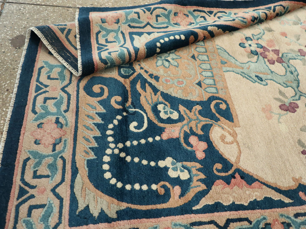 Vintage Chinese Art Deco Accent Rug, No.30362 - Gss