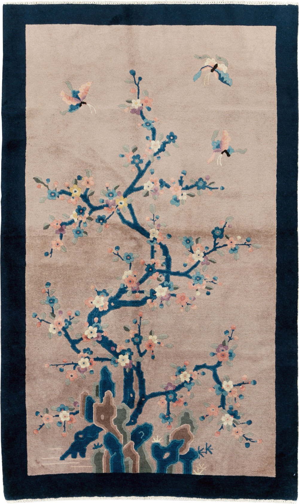 Mid-20th Century Handmade Chinese Art Deco Accent Rug, No.30369 - Gss