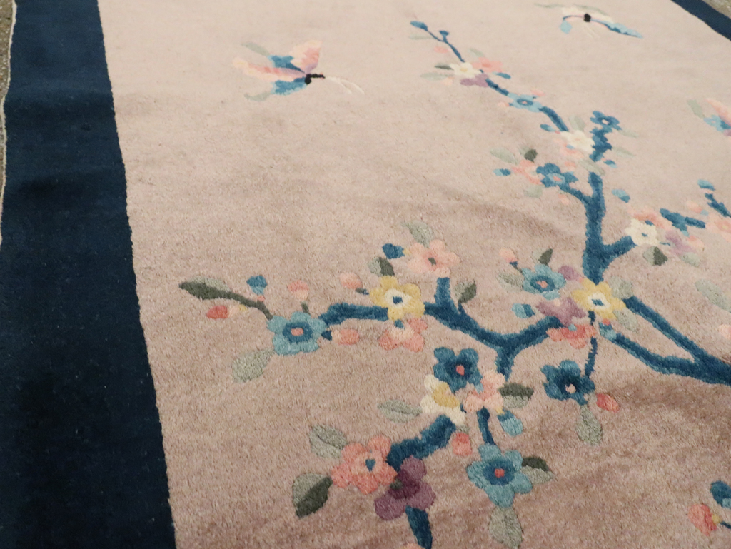 Mid-20th Century Handmade Chinese Art Deco Accent Rug, No.30369 - Gss