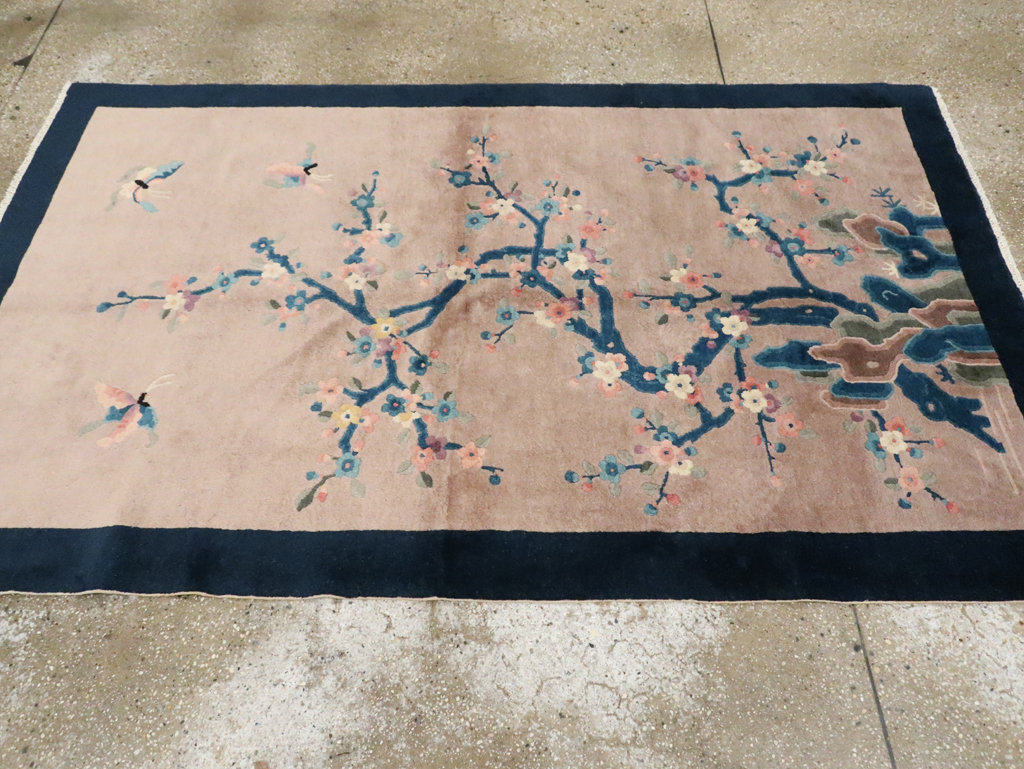 Mid-20th Century Handmade Chinese Art Deco Accent Rug, No.30369 - Gss