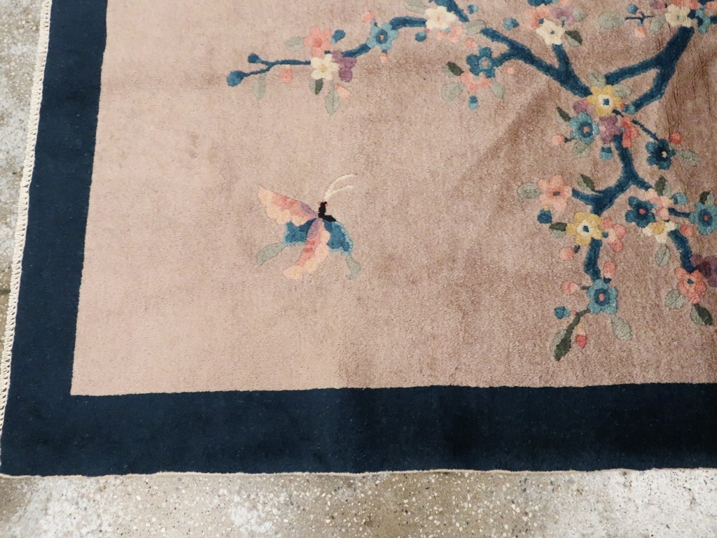Mid-20th Century Handmade Chinese Art Deco Accent Rug, No.30369 - Gss