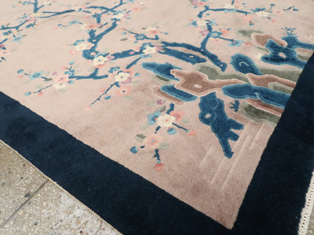 Mid-20th Century Handmade Chinese Art Deco Accent Rug, No.30369 - Gss
