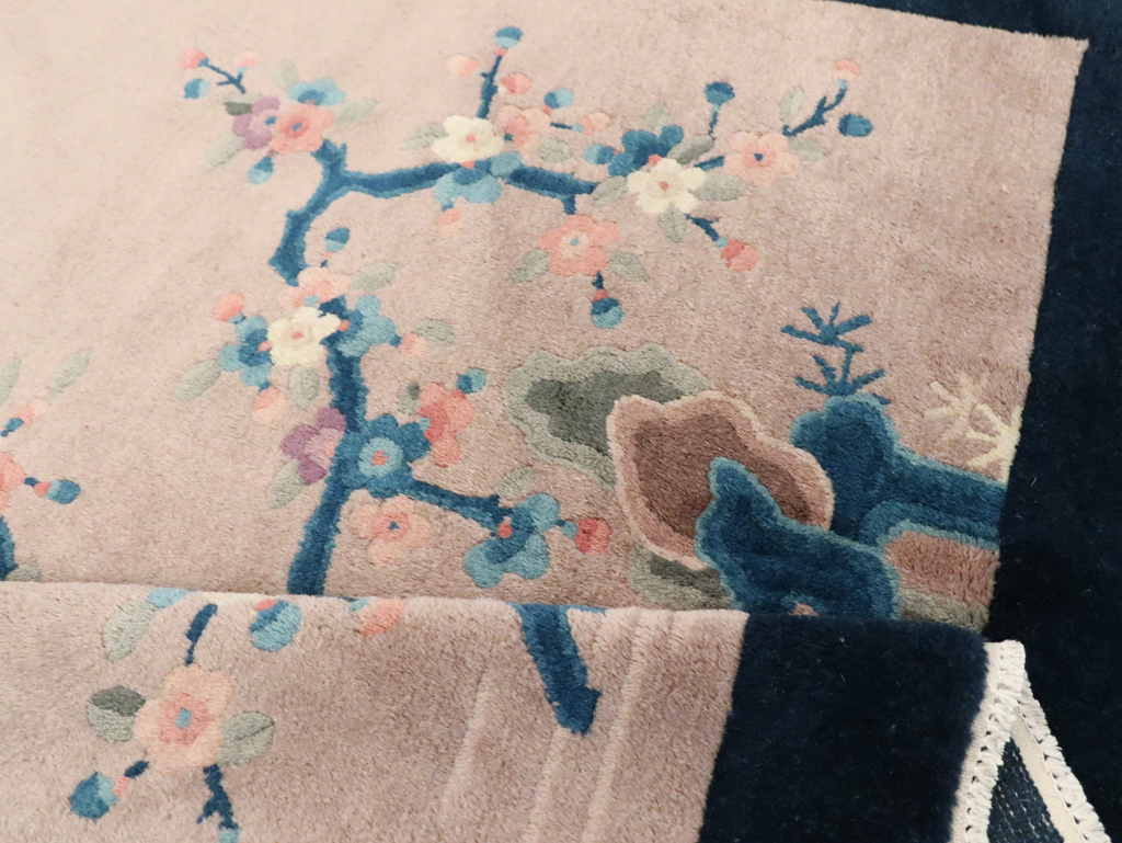 Mid-20th Century Handmade Chinese Art Deco Accent Rug, No.30369 - Gss