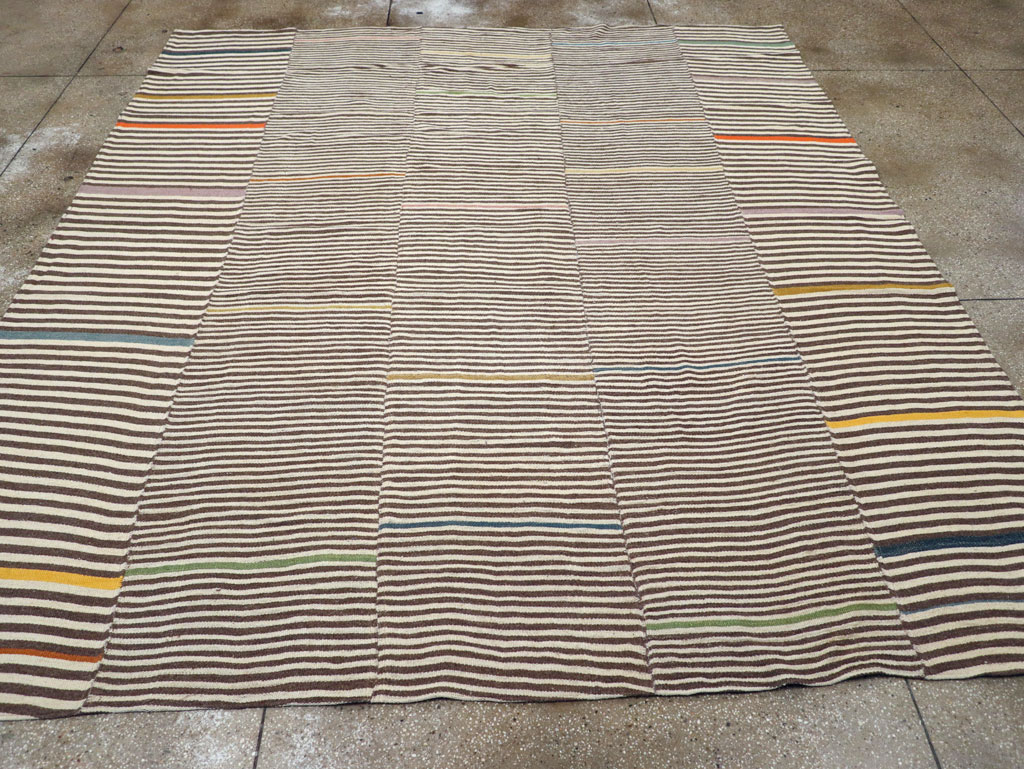 Contemporary Turkish Flatweave Kilim Room Size Carpet, No.30376 - Gss