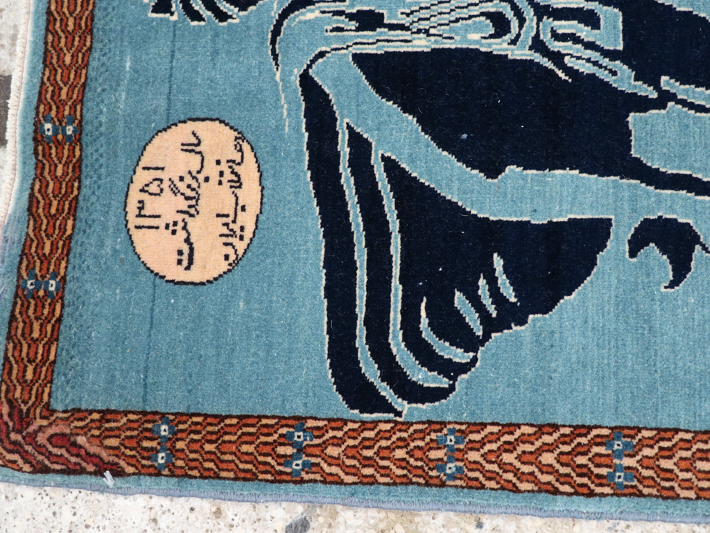 Vintage Persian Pictorial Tabriz Rug (Pair: 1 of 2), No.30378 - Gss