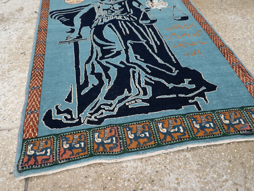 Vintage Persian Pictorial Tabriz Rug (Pair: 1 of 2), No.30378 - Gss