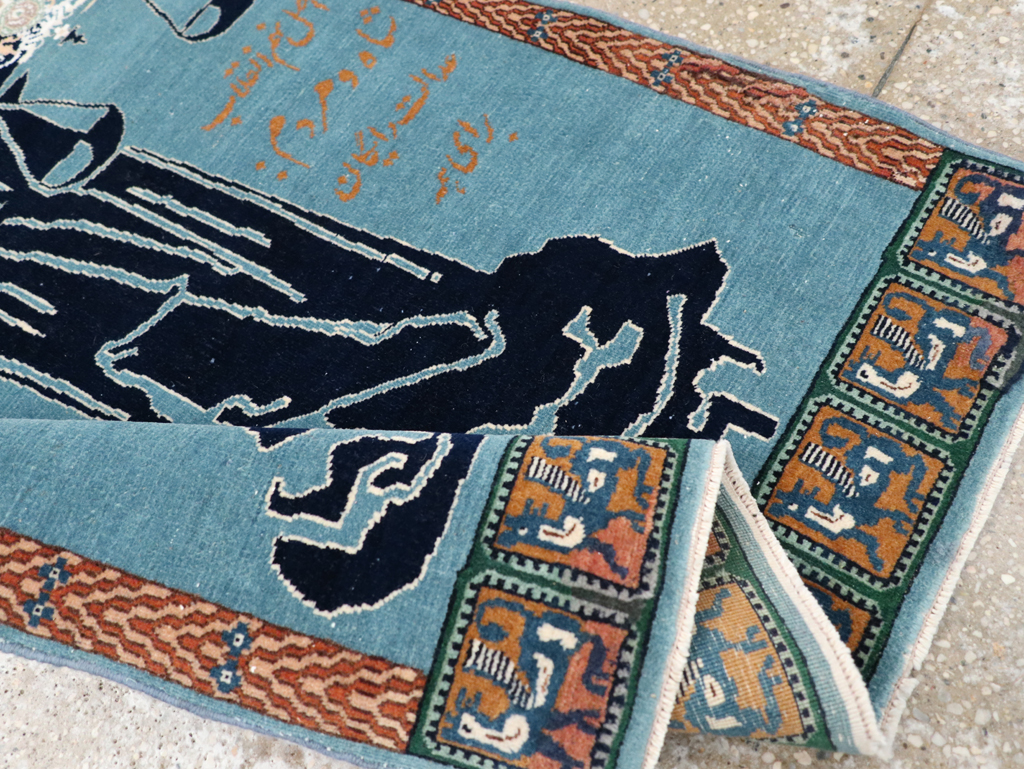 Vintage Persian Pictorial Tabriz Rug (Pair: 1 of 2), No.30378 - Gss