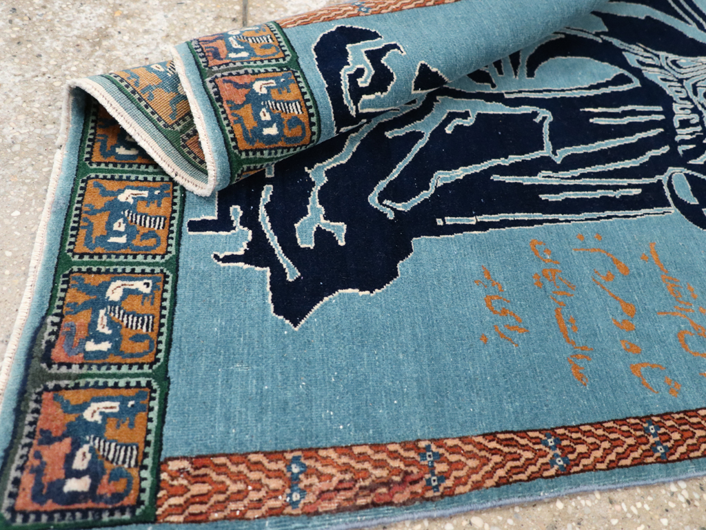 Vintage Persian Pictorial Tabriz Rug (Pair: 1 of 2), No.30378 - Gss