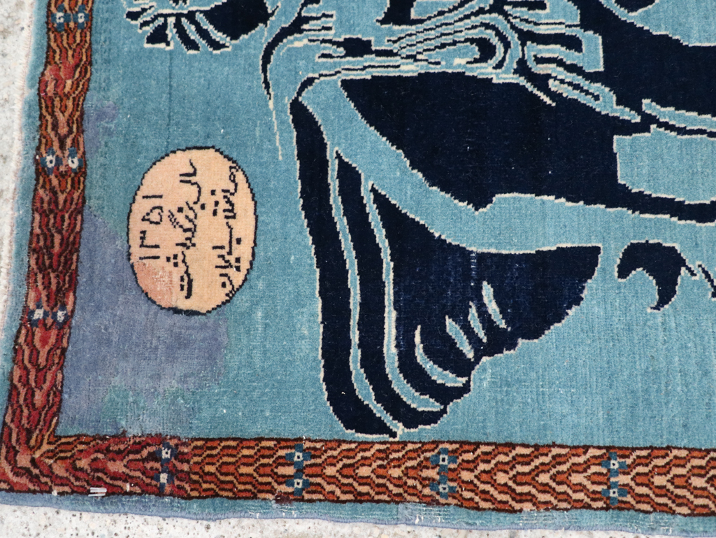 Vintage Persian Pictorial Tabriz Rug (Pair: 2 of 2), No.30379 - Gss