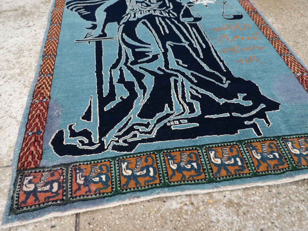 Vintage Persian Pictorial Tabriz Rug (Pair: 2 of 2), No.30379 - Gss