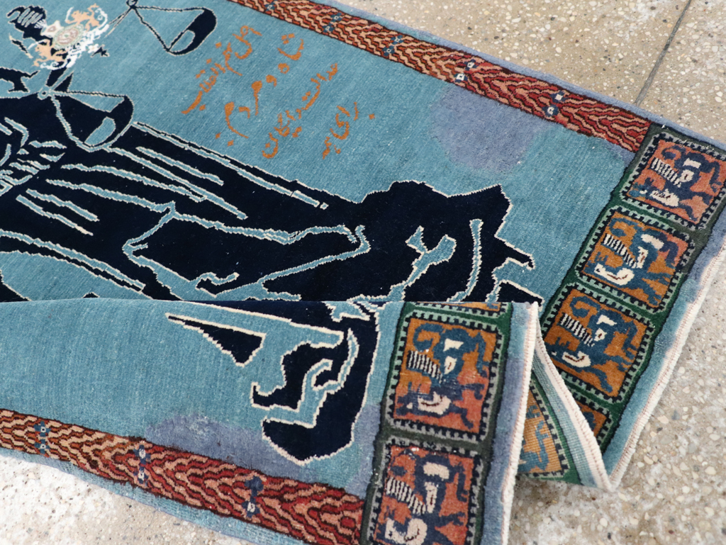 Vintage Persian Pictorial Tabriz Rug (Pair: 2 of 2), No.30379 - Gss