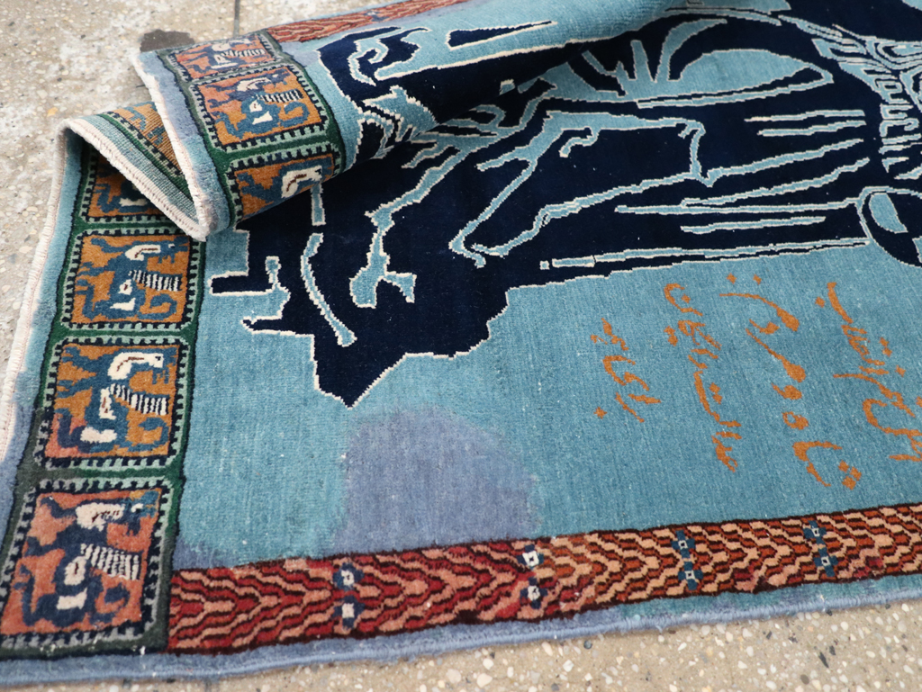 Vintage Persian Pictorial Tabriz Rug (Pair: 2 of 2), No.30379 - Gss