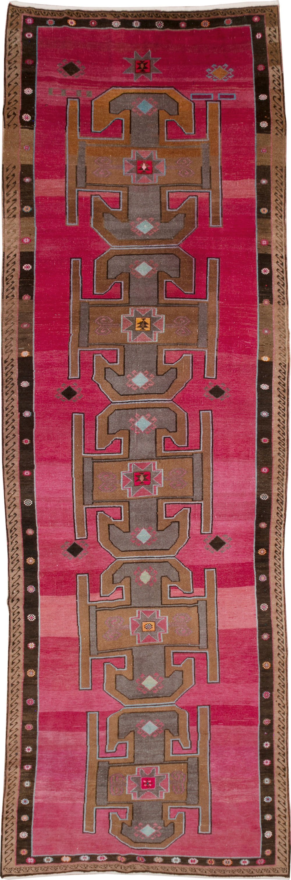 Vintage Turkish Anatolian Wide Gallery Runner, No.30388 - Gss