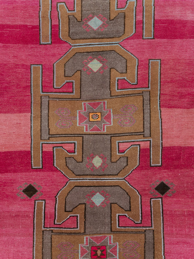 Vintage Turkish Anatolian Wide Gallery Runner, No.30388 - Gss