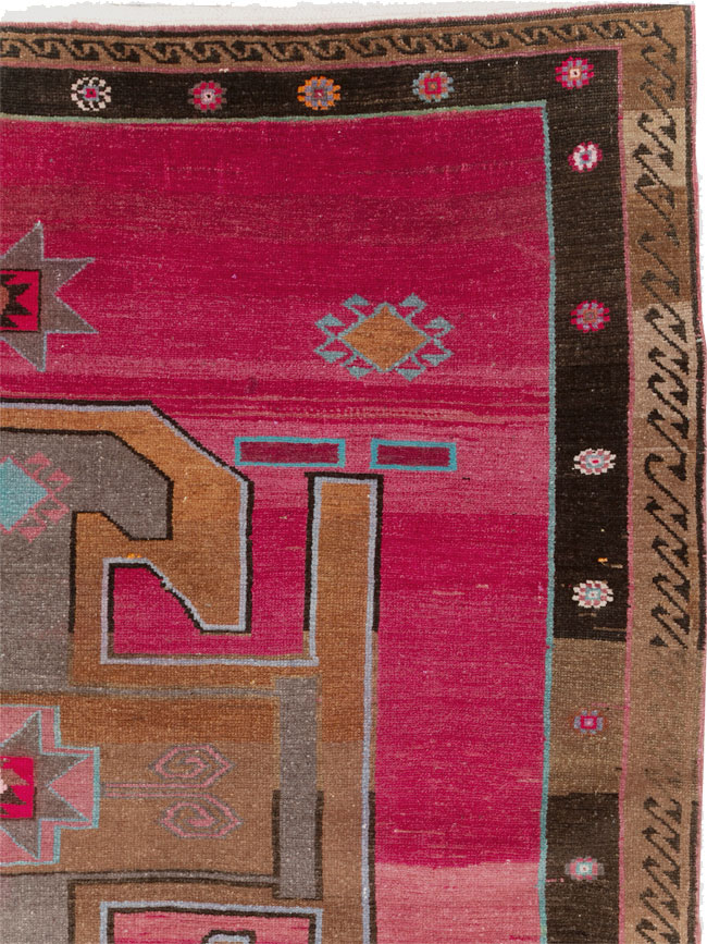 Vintage Turkish Anatolian Wide Gallery Runner, No.30388 - Gss