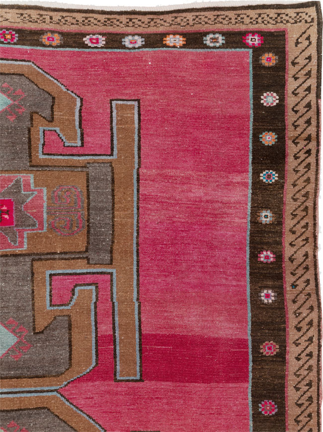 Vintage Turkish Anatolian Wide Gallery Runner, No.30388 - Gss